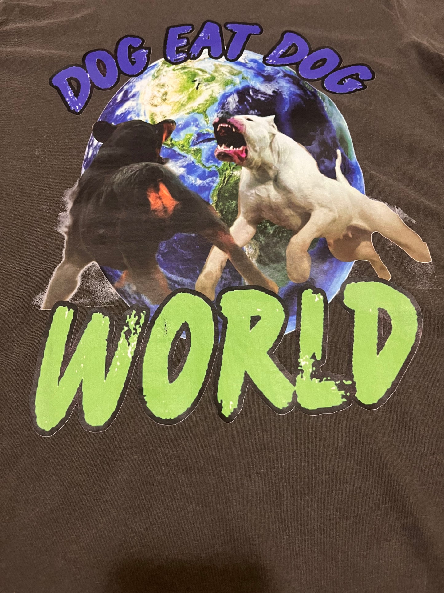 Dog Eat Dog World t-shirt (vintage grey/slime)